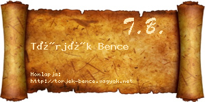 Törjék Bence névjegykártya